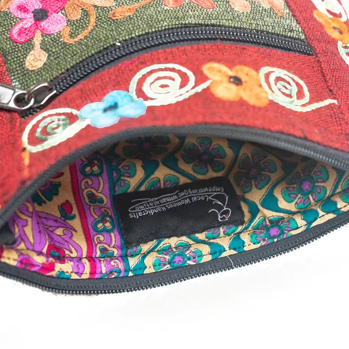 Embroidery Cotton Collage Purse