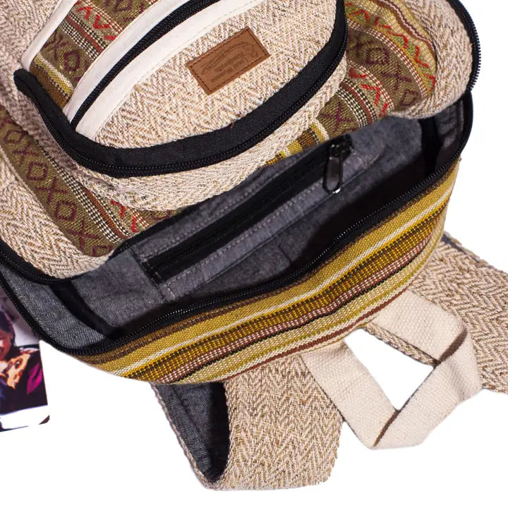 Handloomed Cotton Hemp Backpack