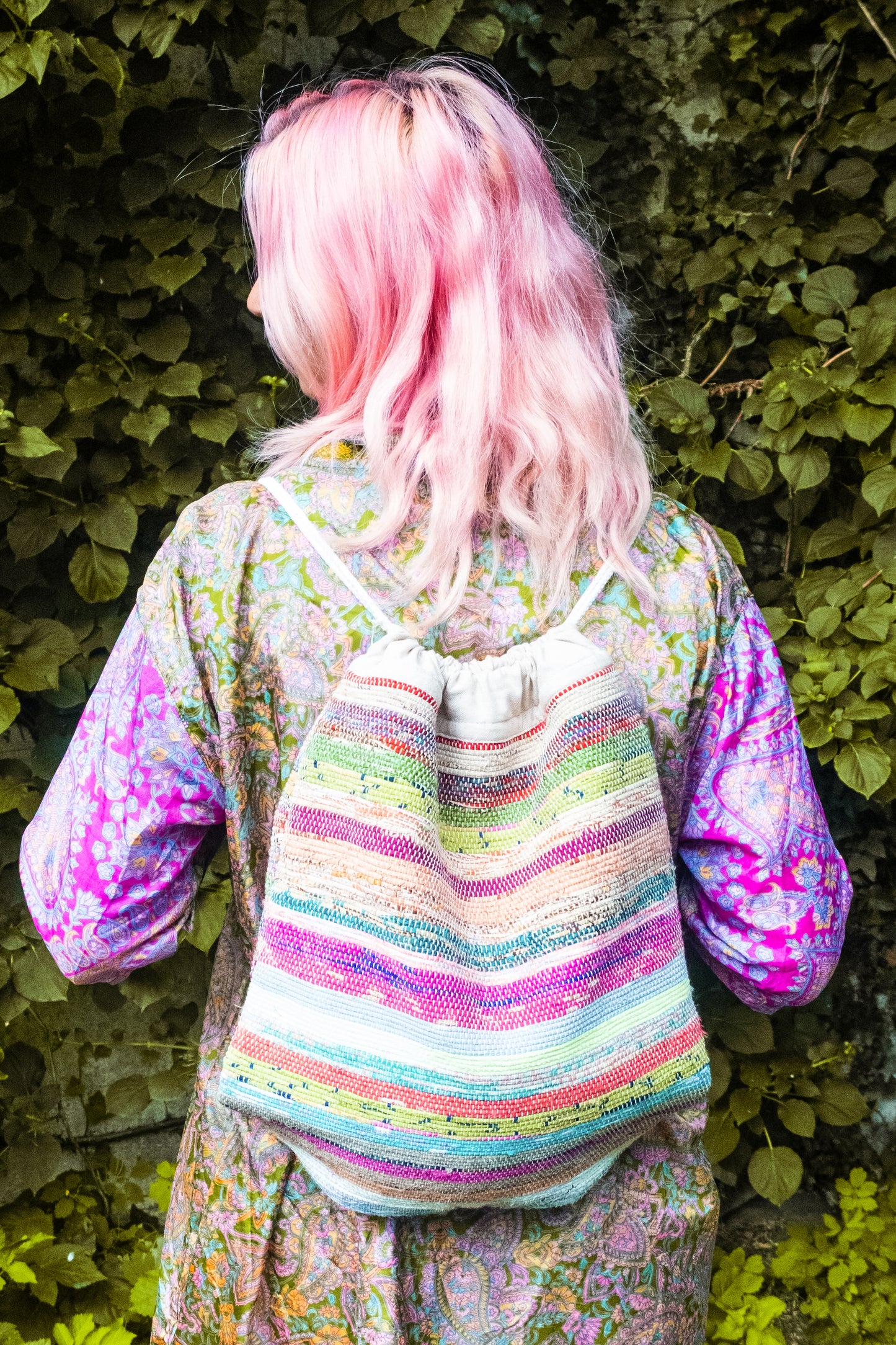 Upcycled Drawstring Bag