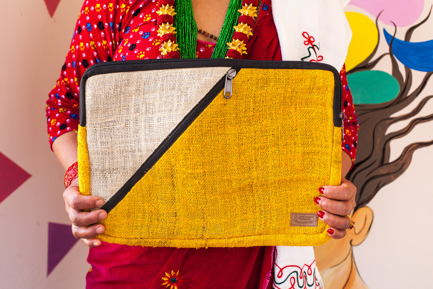 Geometric Hemp Laptop Sleeve