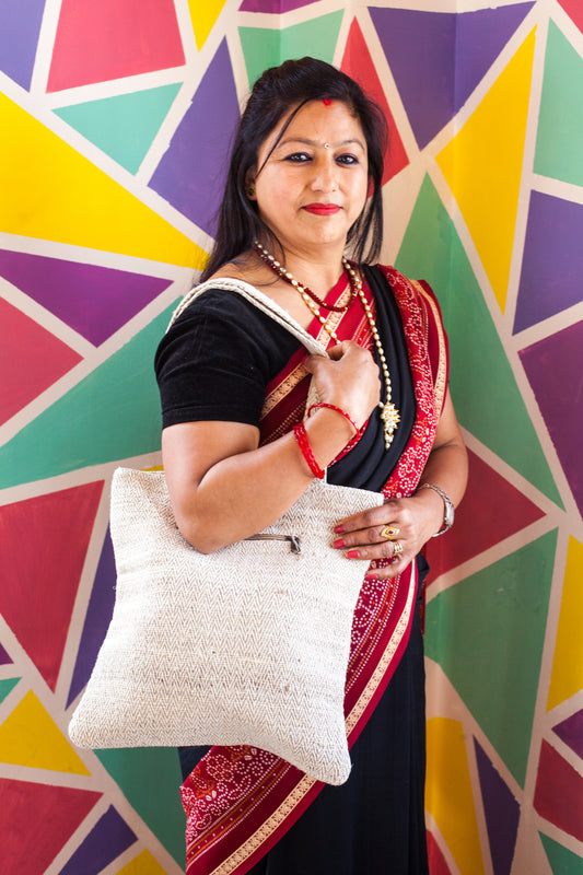 Handwoven Hemp Cotton Tote Bag