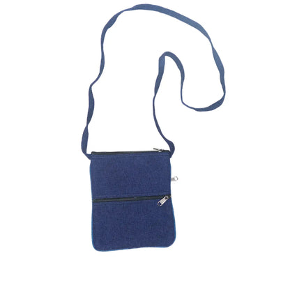 5 Zipper Cross Body Embroidery Cotton Bag