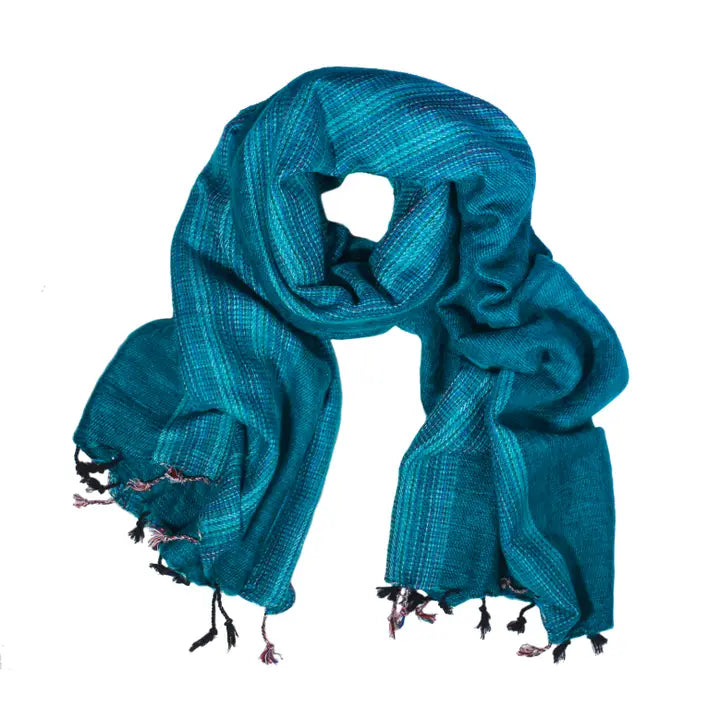 Colorful Lined Wool Shawl