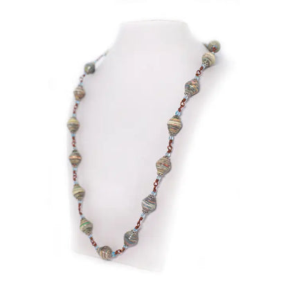 Recycled Paper Beads Necklace