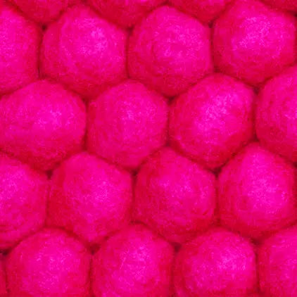 Felt Balls Flowers Round Mat Rug