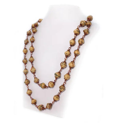 Recycled Paper Beads Necklace