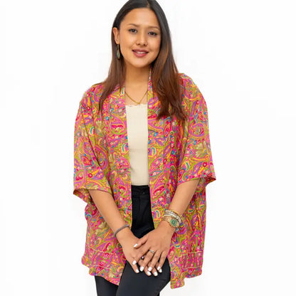 Short Sleeves Upcycled Kimono