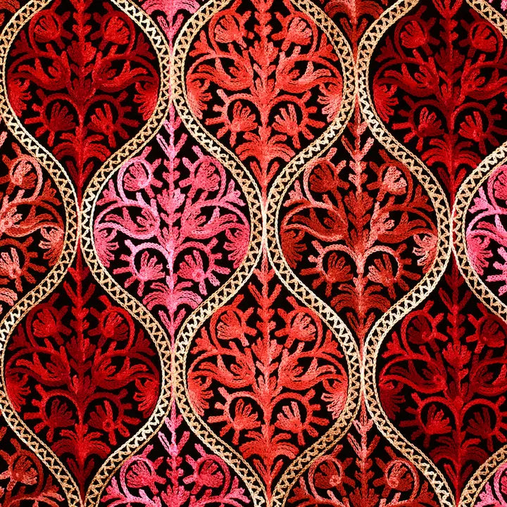 Floral Embroidered Wool Shawl