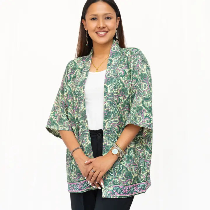 Short Sleeves Upcycled Kimono