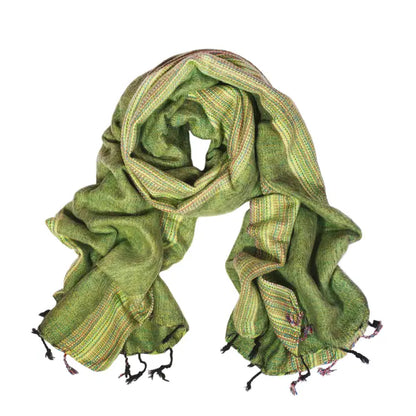 Colorful Lined Wool Shawl