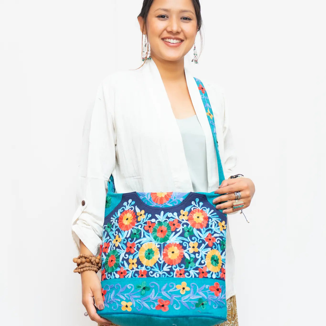 Basanta Embroidery Cotton Shoulder Bag