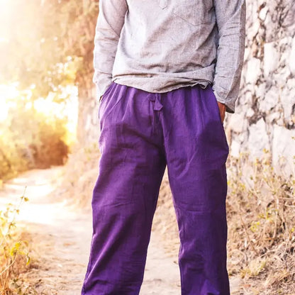 Wide Leg Straight Cotton Pants