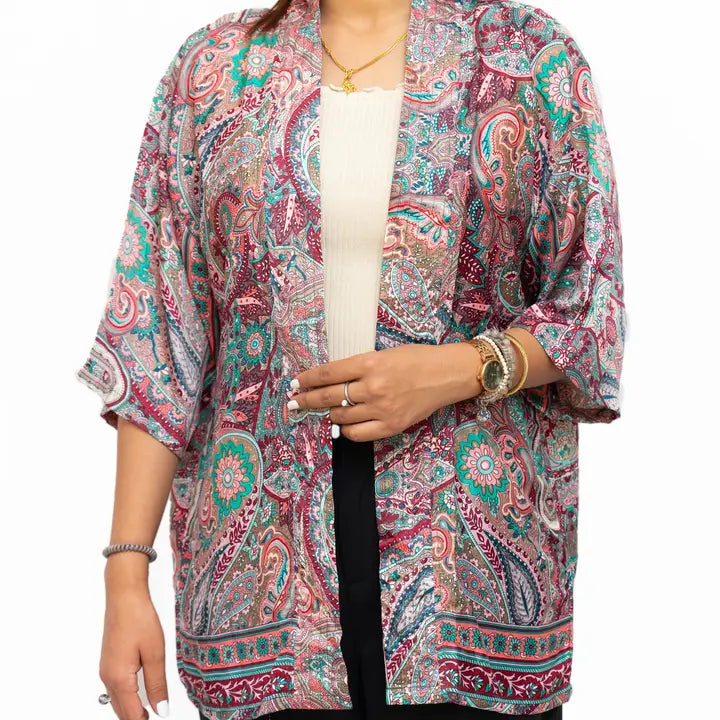 Short Sleeves Upcycled Kimono