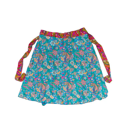 Short Reversible Upcycled Wrap Skirt