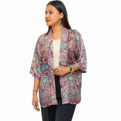 Short Sleeves Upcycled Kimono