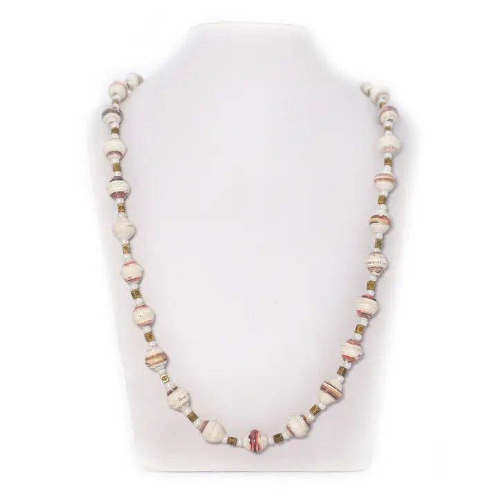 Recycled Paper Beads Necklace