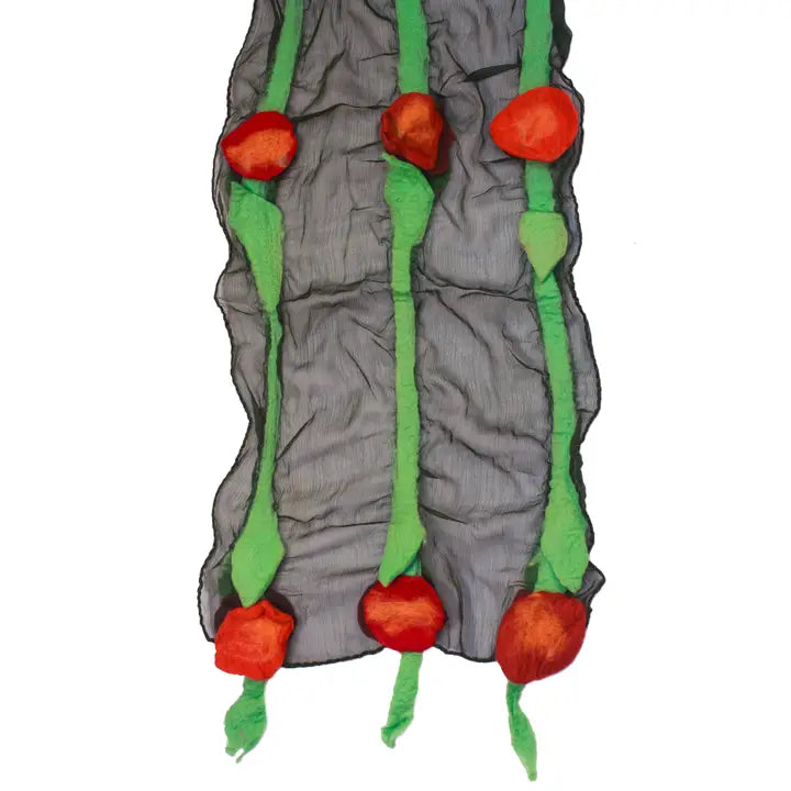 Flowers Merino Wool Scarf