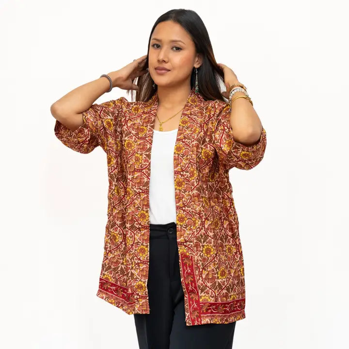 Short Sleeves Upcycled Kimono