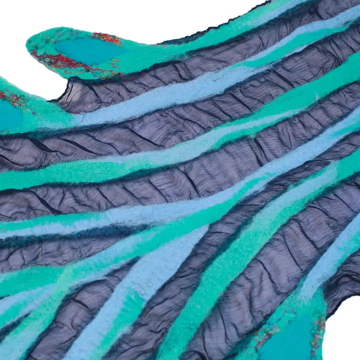 Peacock Merino Wool Scarf