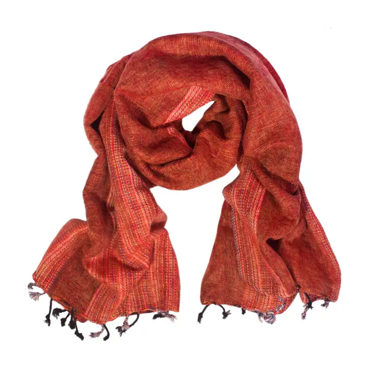 Colorful Lined Wool Shawl