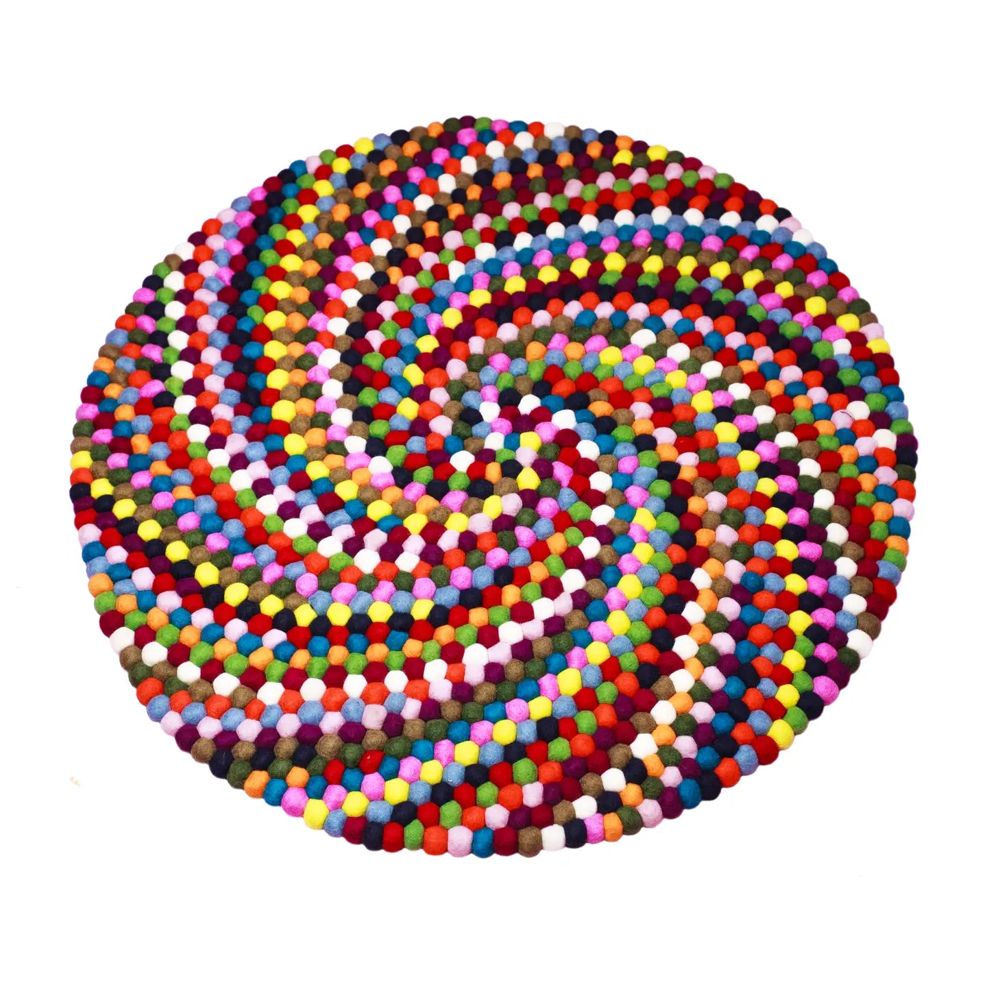 Felt Round Balls Spirale Mat Rug