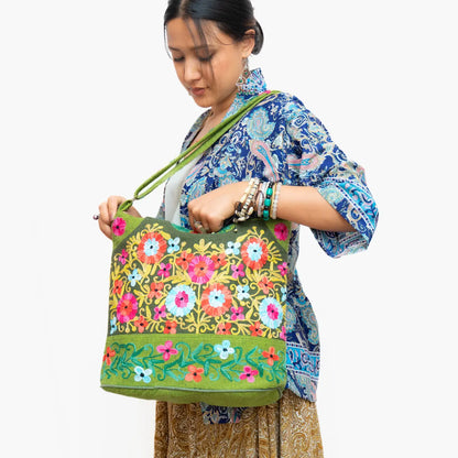 Basanta Embroidery Cotton Shoulder Bag