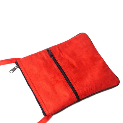 Embroidered Zip Shoulder Bag