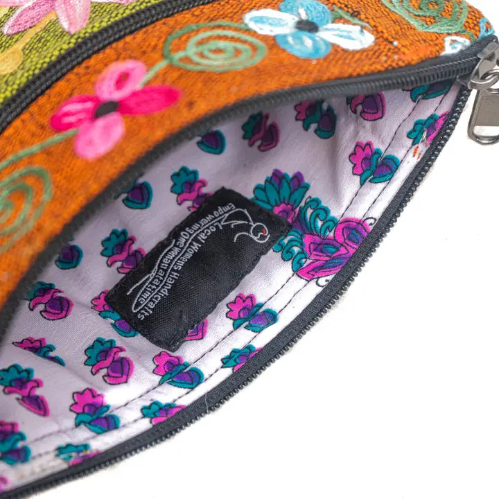 Embroidery Cotton Collage Purse