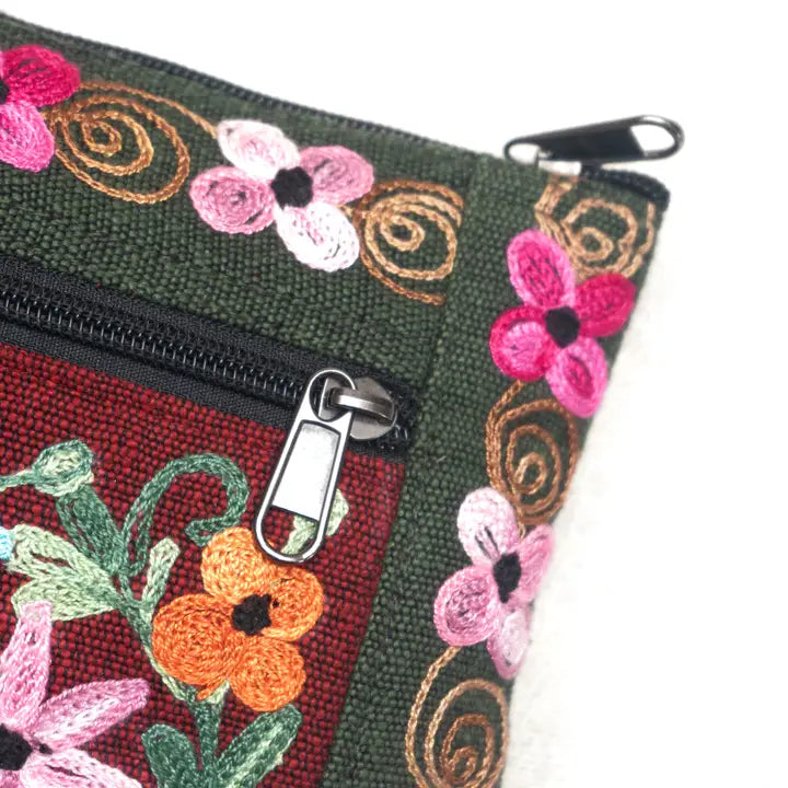 Embroidery Cotton Collage Purse