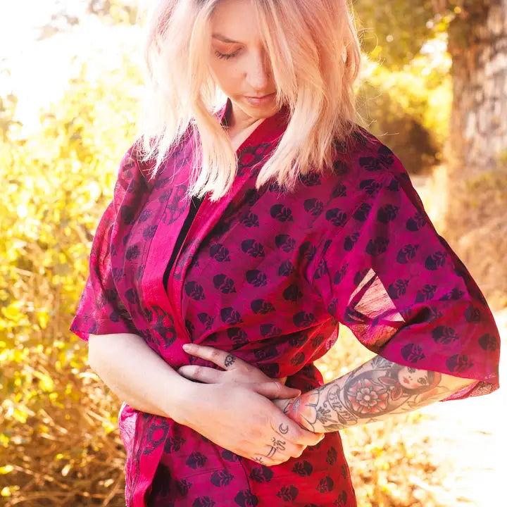 Short Sleeves Upcycled Kimono