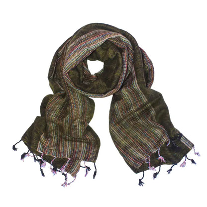 Colorful Lined Wool Shawl