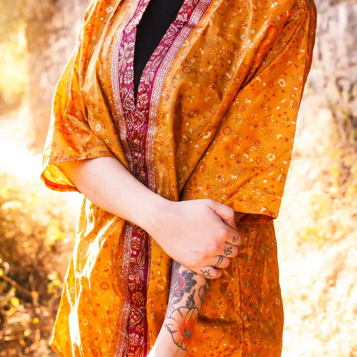 Short Sleeves Upcycled Kimono