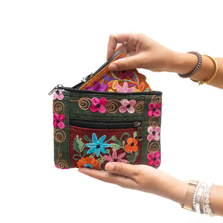 Embroidery Cotton Collage Purse