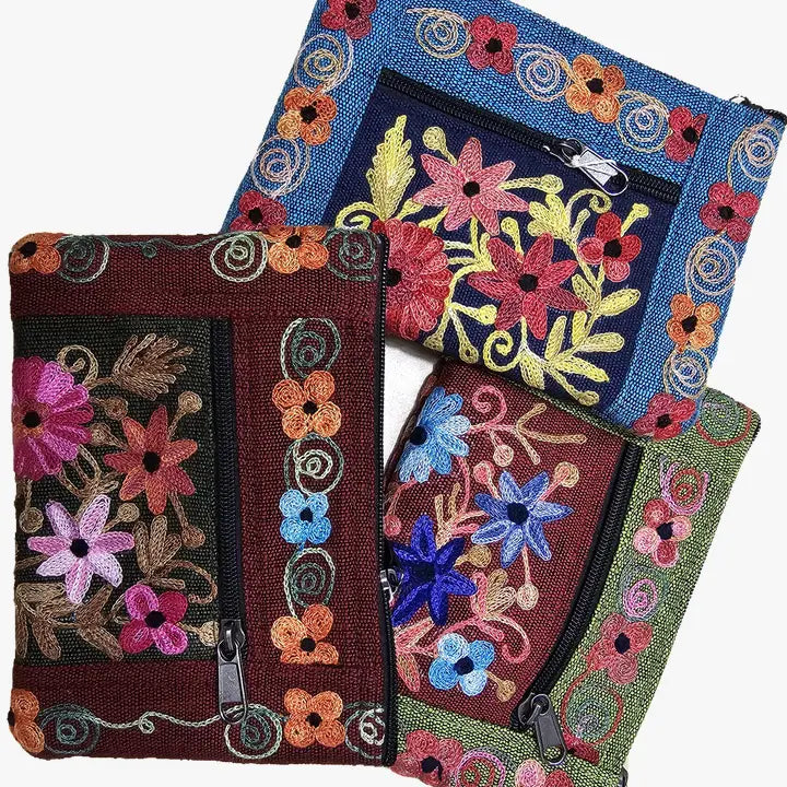 Embroidery Cotton Collage Purse