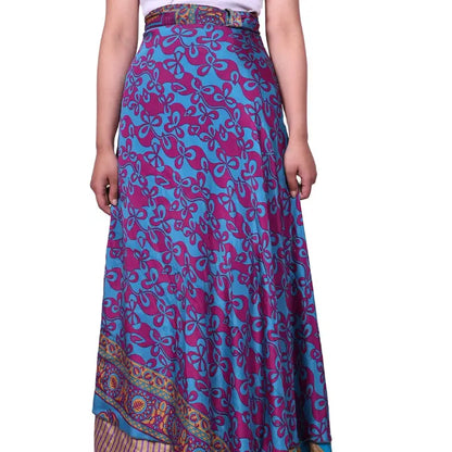 Long Reversible Upcycled Wrap Skirt