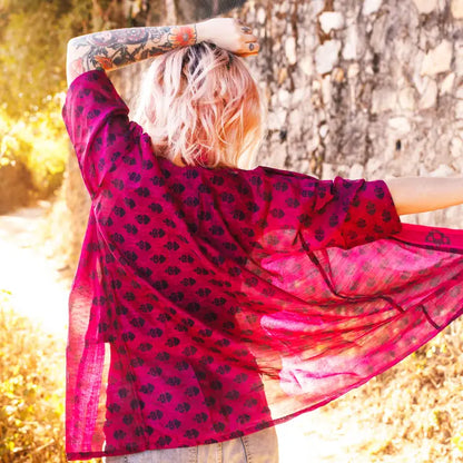 Short Sleeves Upcycled Kimono