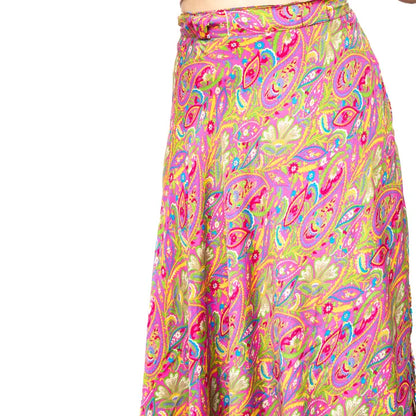 Long Reversible Upcycled Wrap Skirt