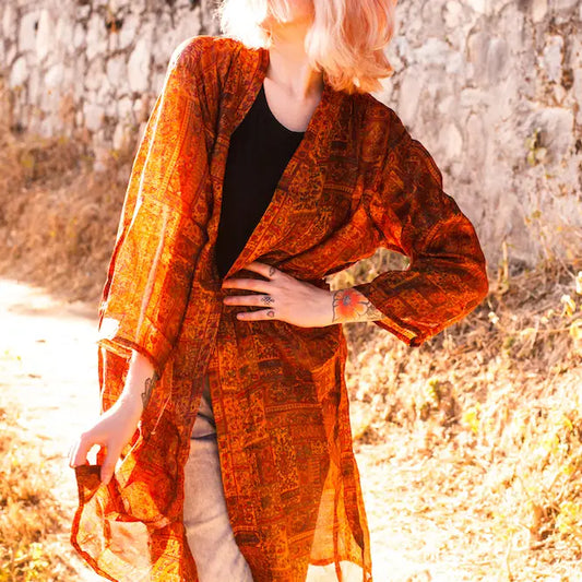 Long Sleeves Upcycled Kimono