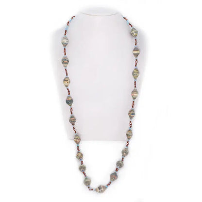 Recycled Paper Beads Necklace