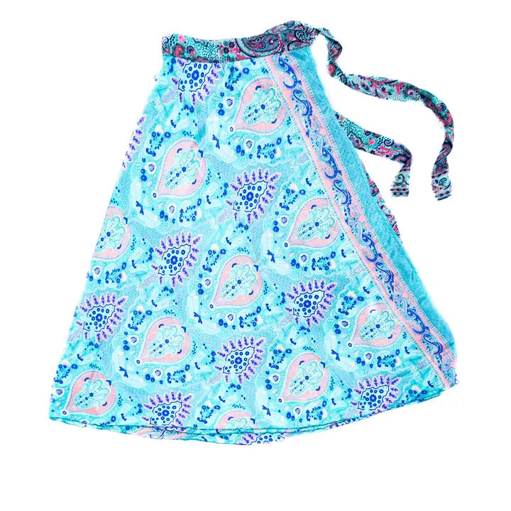 Long Reversible Upcycled Wrap Skirt