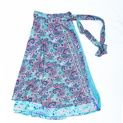 Long Reversible Upcycled Wrap Skirt