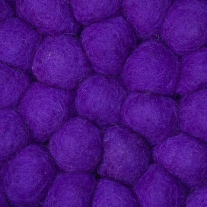 Felt Balls Flowers Round Mat Rug