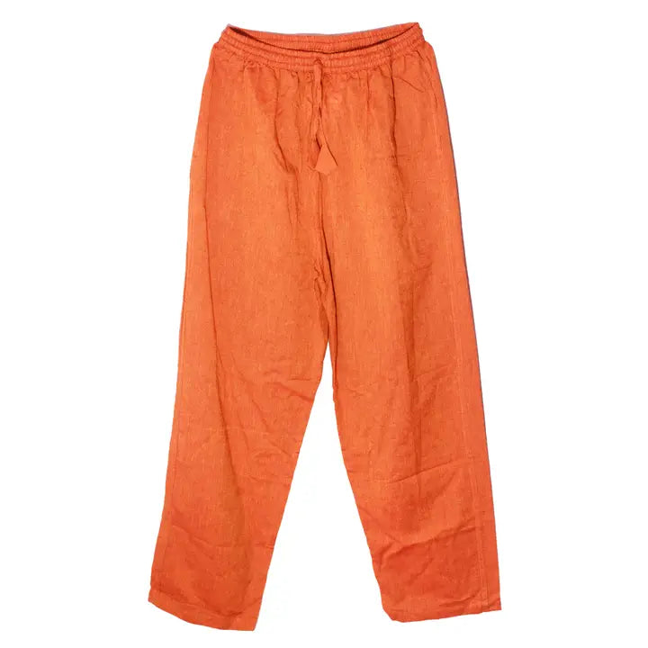 Wide Leg Straight Cotton Pants