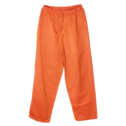 Wide Leg Straight Cotton Pants