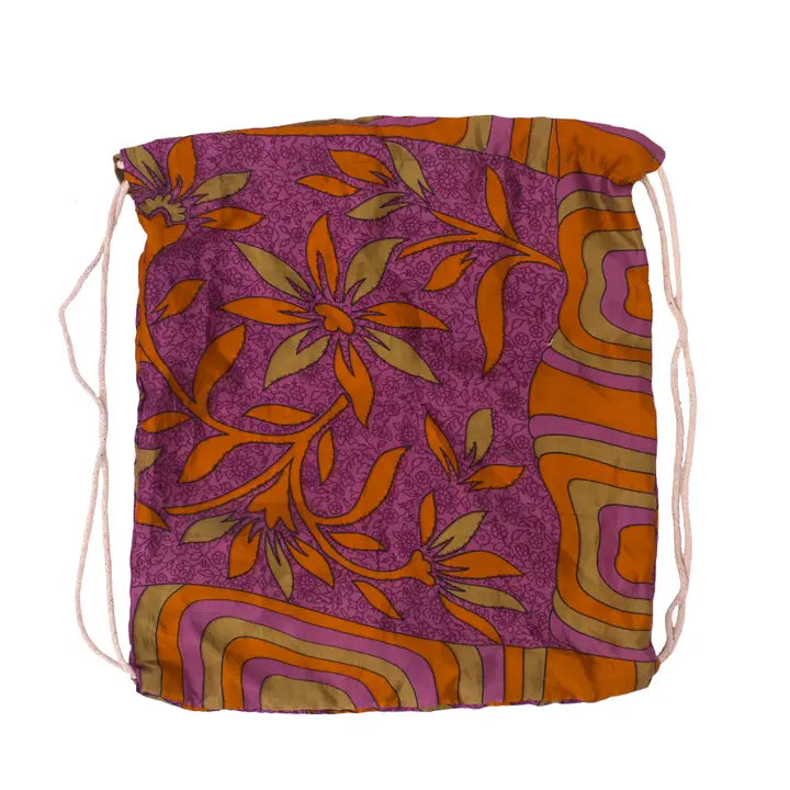 Upcycled Reusable Drawstring Bag