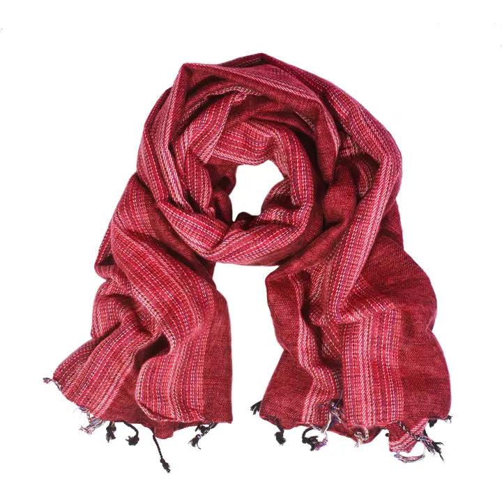 Colorful Lined Wool Shawl