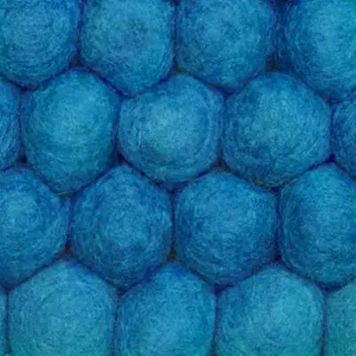 Felt Balls Flowers Round Mat Rug