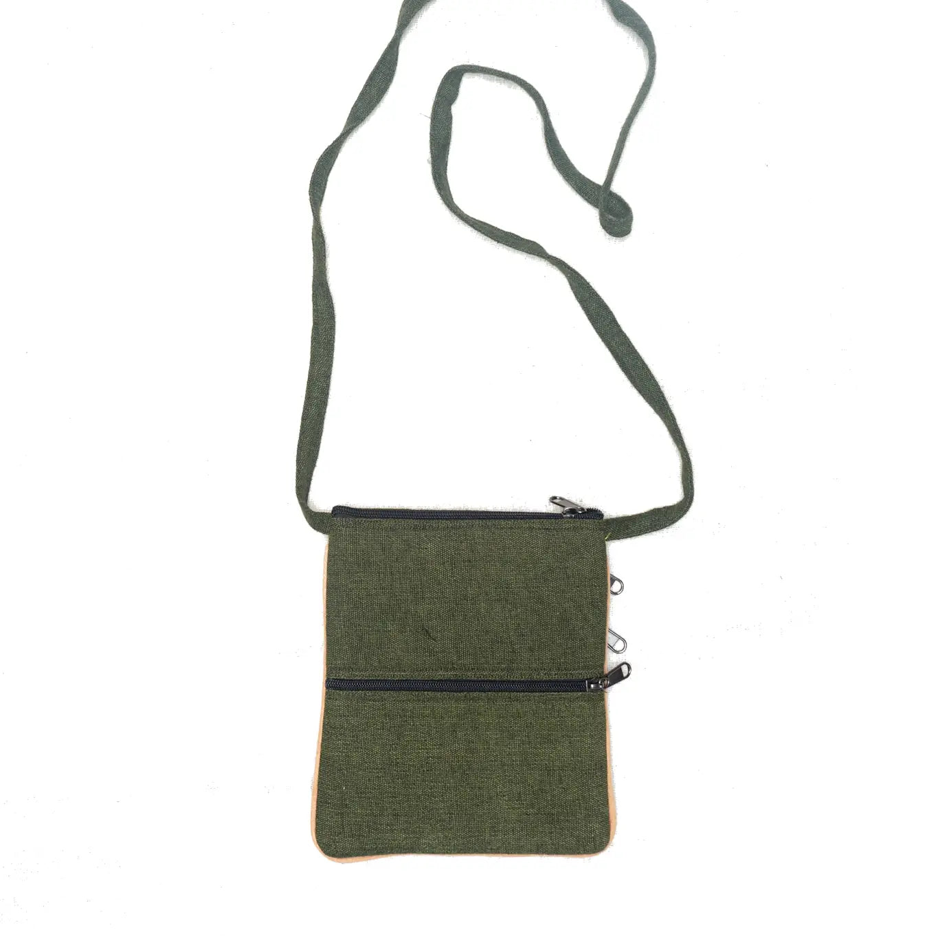 5 Zipper Cross Body Embroidery Cotton Bag