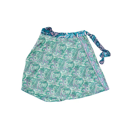 Short Reversible Upcycled Wrap Skirt