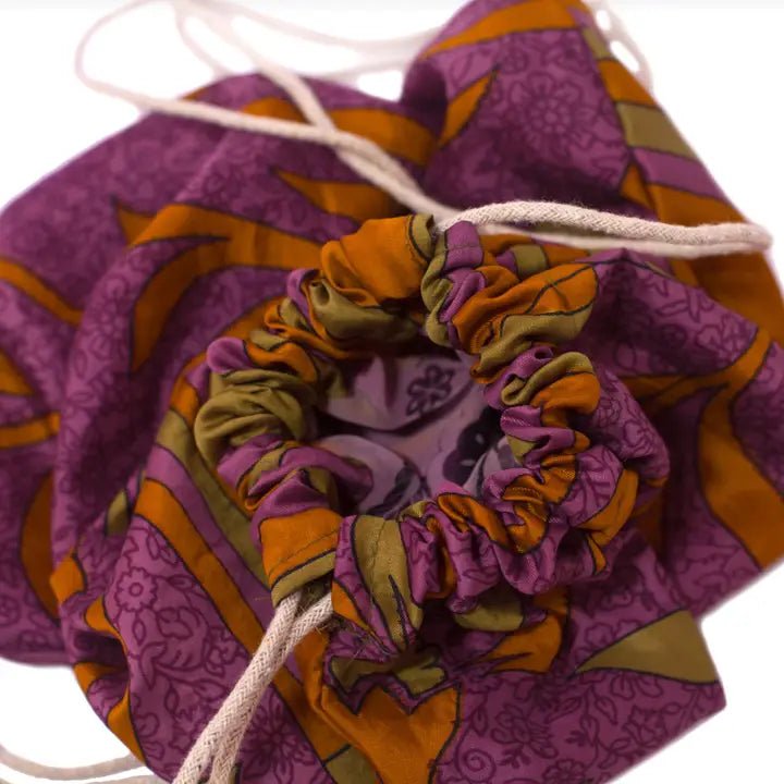 Upcycled Reusable Drawstring Bag